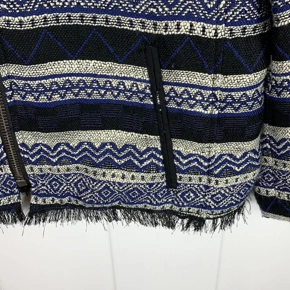 💕Ann Taylor Loft Blue Black Tweed Blazer Jacket 8 - Picture 4 of 7